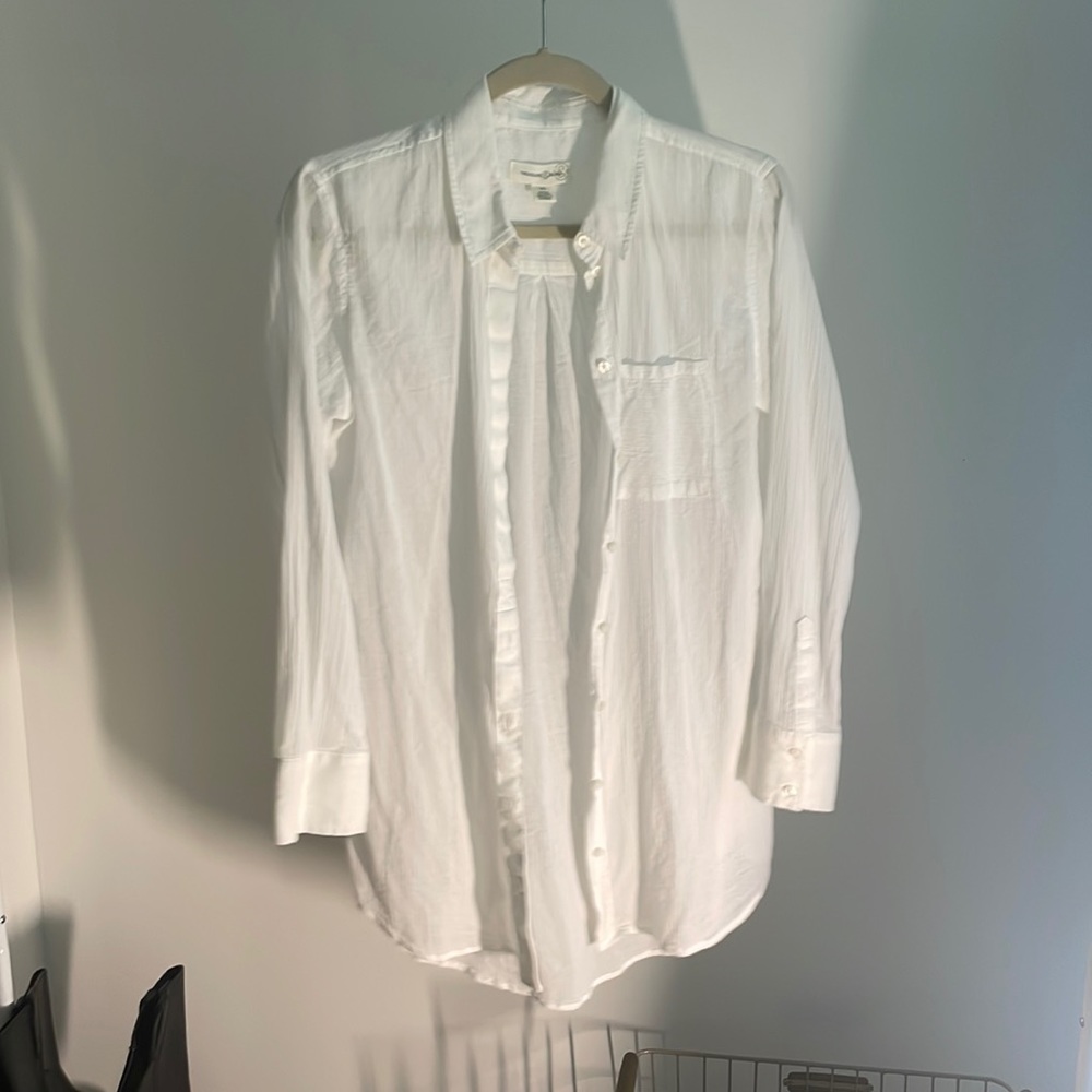 Semi sheer button up